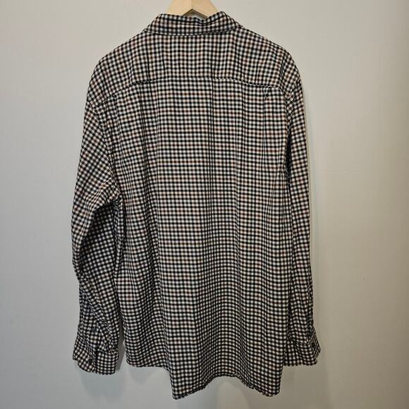 Porter + Ash Men's Gingham Brown Gray Cream Button-down Dress Shirt Size XXL - Picture 7 of 11